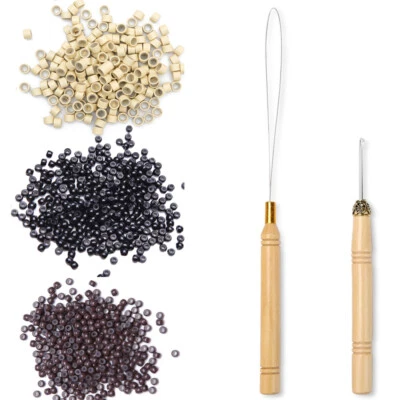 Hair Extensions Hook Tool Kit For Micro Rings I Tip Loop & Silicone NANO Beads - Image 1 of 4