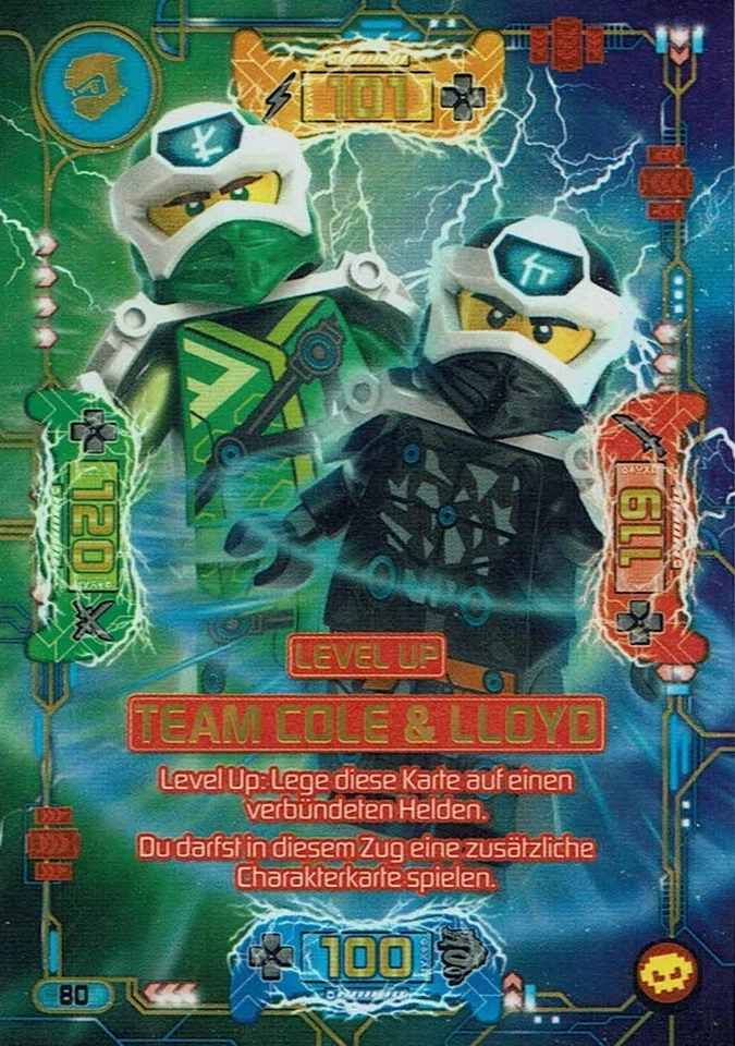 Lego Ninjago Series 5 - Next Level - Card TCG No. 80 Level Up Team Cole & Lloyd - Image 1 of 1