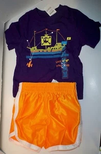 INFANT BOYS THE CHILDREN'S PLACE PIRATE SET OF 2 TOP/ SHORTS SET NEW $26 ORANGE - Picture 1 of 1