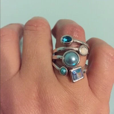 Lia Sophia Multi Blue Stone Ring  - Image 1 of 4