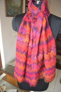 SEDA PASHMINA CACHEMIR JAMAWAR ESTOLA PAISLEY JAMAVAR DISEÑADOR Iridiscente Echarpe - Imagen 1 de 6