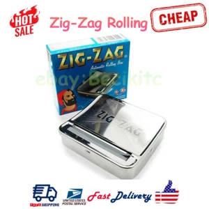 Zig Zag TIN Automatic Cigarette Tobacco Rolling Machine Box ZigZag Roller 70mm - Picture 1 of 13