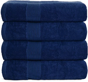 Elvana Home 4 Pack Bath Towel Set 27x54, 100% Ring Spun Cotton, Ultra Soft Highl - Picture 1 of 5