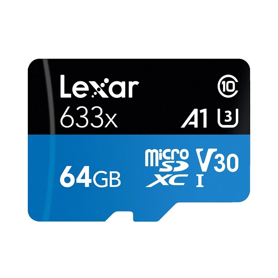 Lexar HIGH-PERFORMANCE 64GB microSDXC with Adapter 633x UHS-I U3 MemoryCard-UK - Image 1 of 4