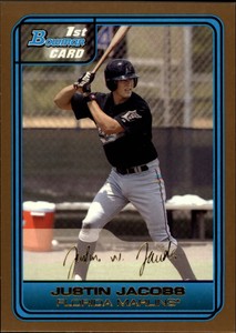 2006 Bowman Draft Draft Picks Gold Marlins Baseball Card #40 Justin Jacobs