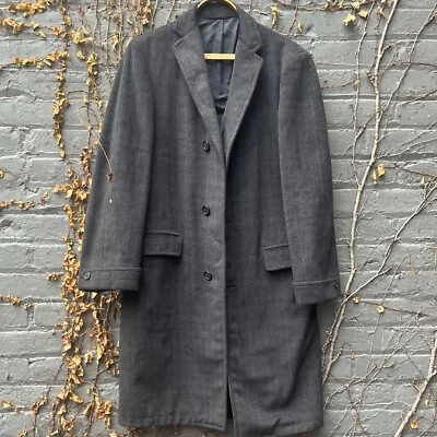 Vtg Golden Emblem Wool Coat  sz 42 Black/Gray Soft Tweed - Image 1 of 4