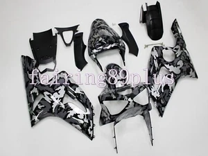 Black Gray Camo ABS Injection Bodywork Fairing Kit Fit for 2003 2004 ZX6R 636 - Bild 1 von 7