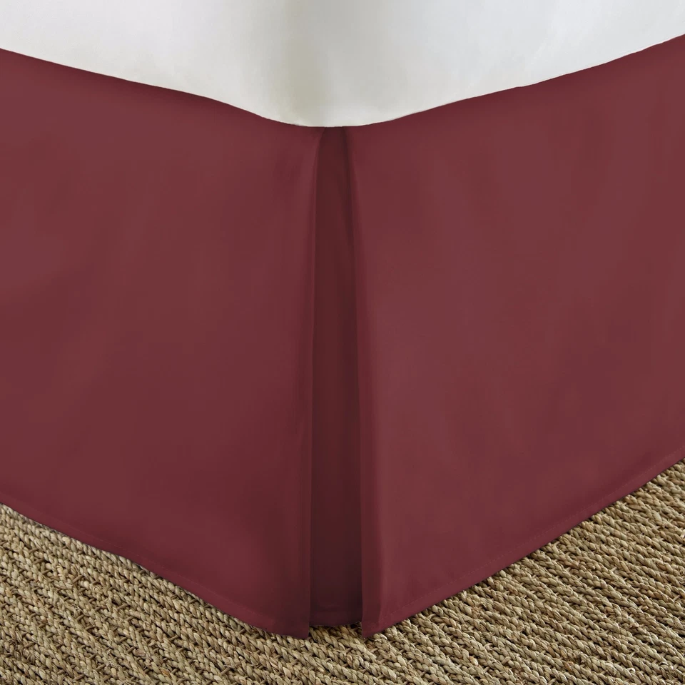iEnjoy Home Premium Pleated Dust Ruffle Bed Skirt Twin Burgundy