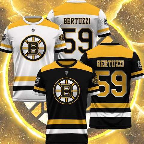 HOT!! Tyler Bertuzzi Boston Bruins Player Name & Number 3D T-shirt Fan Gift Cover