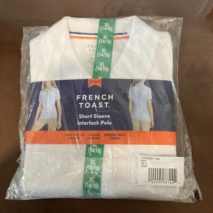 Girls XL 14/16 French Toast School Uniform Short Sleeve Polo Shirt White 2pk - Picture 1 of 2