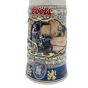 Coors Brewing Ceramic Stein Mug Beer Truck 1910 Made In Brazil 1989 Vtg - Picture 1 of 18