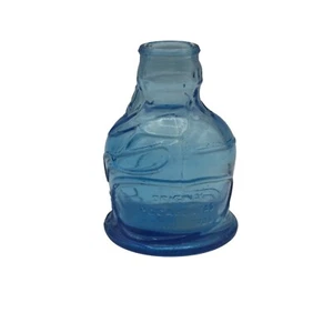 Vintage Blue Glass Pocahontas Indian Herbs Bottle - Picture 1 of 5