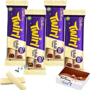 Barra de chocolate Cadbury Twirl blanca sumergida edición limitada 43 g x 4 golosina perfecta - Imagen 1 de 1