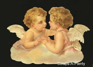 German Embossed Vintage Style Scrap Die Cut-Large Christmas Easter Angels BK5152 - Picture 1 of 1