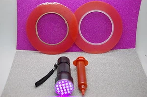 Handy Frontscheibe Reparatur-Set, Klebeband, Loca Kleber, 21 LED Taschenlampe - Bild 1 von 4