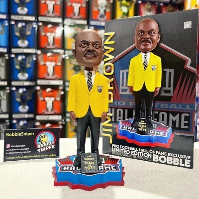 Jim Brown Cleveland Browns NFL Salón de la Fama "Chaqueta Dorada" NFL Bobblehead Foto 1 de 4
