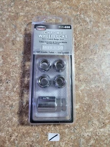 4 Chrome Wheel Locks With Key DORMAN Open Ended M14-1.50 - Picture 1 of 1