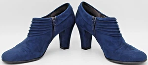 Aerosoles Blue Suede Block Heel Mules Dark Blue Women's Size 7.5 - Picture 1 of 9
