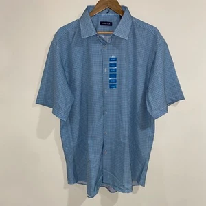 Nautica Performance Stretch Kurzarm Hemd mit Knopfleiste Gr. 2XL blau kariert - Bild 1 von 4