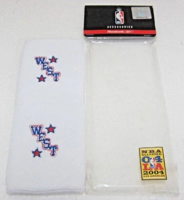 NBA 2004 West All Star White One Size Fits All Wristbands By Reebok - Image 1 of 2