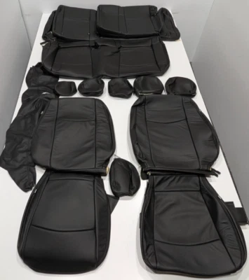 Fundas de asiento de cuero negras T238 para Nissan Leaf S SV hatchback 2020-2025 Foto 1 de 4