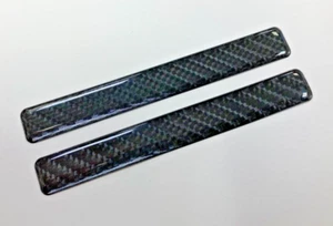 2 x CARBON FIBRE EFFECT Stickers/Decals - HIGH GLOSS DOMED GEL FINISH - Afbeelding 1 van 3