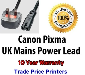 UK Power Mains Lead Cable For Canon Pixma Printer Mains Socket lead with UK Plug - Picture 1 of 1
