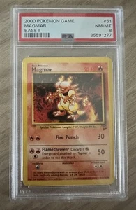 2000 Wizards Of The Coast Pokemon Base Set II #51 Magmar Unlimited PSA 8 NM-Mint - Picture 1 of 2