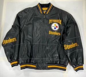 Pittsburgh Steelers Football-NFL Jacket XXL G-III Carl Banks Mens Black Leather - Picture 1 of 12