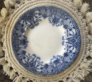 Piatto usato Flow blu e bianco Burgess & Leigh RALEIGH 8 3/4". 1902-3 - Foto 1 di 4