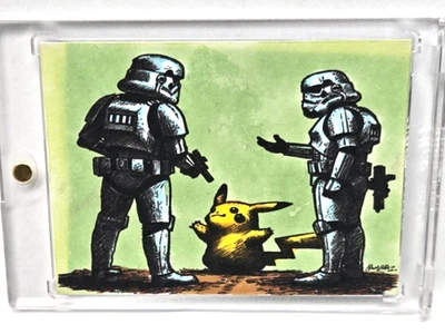 Pokemon Star Wars Crossover - Pikachu Stormtroopers 1/1 Hand Drawn Sketch Card - Image 1 of 2