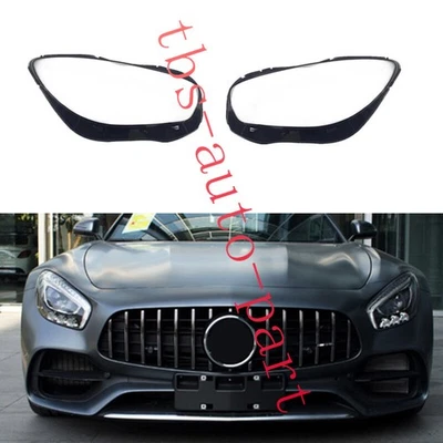 Fit For Mercedes C190 AMG GT/GT R /GT S 2016-18 LH&RH Headlight Lens Cover+Glue - Изображение 1 из 4