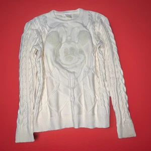 Disney Parks Minnie Mouse Figur Elfenbein Zopfmuster Pullover Damen XLarge - Bild 1 von 9