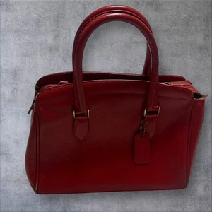 Vintage Coach Madison Sutton Bag Red Leather 4110 Made In Italy  - Picture 1 of 15