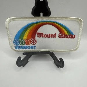Vintage Mount Mt Snow Vermont Skigebiet Rainbow Patch Skifahren Snowboarden - Bild 1 von 2