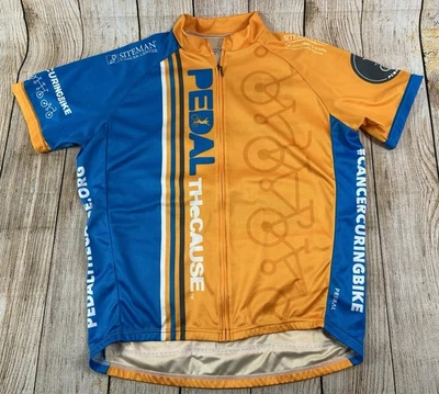 Camiseta de ciclismo para hombre Primal Pedal The Cause naranja azul talla grande  Foto 1 de 4