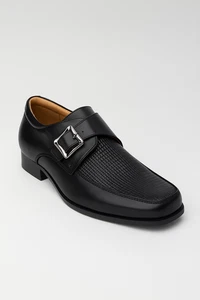 Zapatos monje con hebilla de cuero texturizado para niños - Calzado elegante en 2 colores diferentes - Imagen 1 de 12