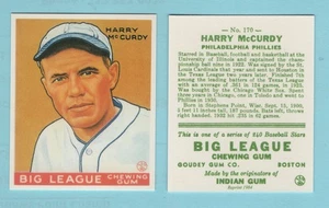 1933 Goudey Baseball Reprint # 170 Harry McCurdy -- Phillies --Box 741 - Picture 1 of 1