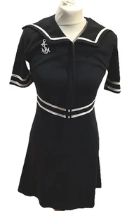 Vestido de piqué con cuello naval negro POP ENGLAND Reino Unido 2 (8) - Imagen 1 de 5
