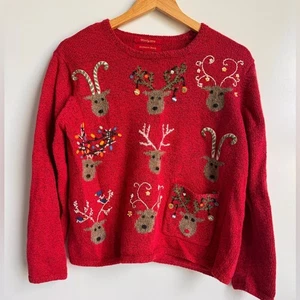 Northern Isles Holiday Pullover Damen groß Weihnachten Rentier Vintage 2004 - Bild 1 von 10