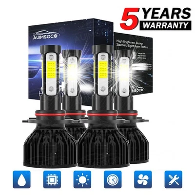 4x LED Headlight Bulbs 9005 9006 High Low Beam kit For Honda Civic 1988-2015 - Image 1 of 4