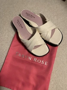 Taryn Rose Slip On Sandals New Left 41.5 Right 40.5 Off White - Picture 1 of 3