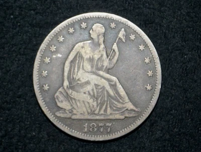 1877 S Seated Liberty Half Dollar ** CHOICE VF+/XF ** Get 5% Off at Checkout - Image 1 of 2