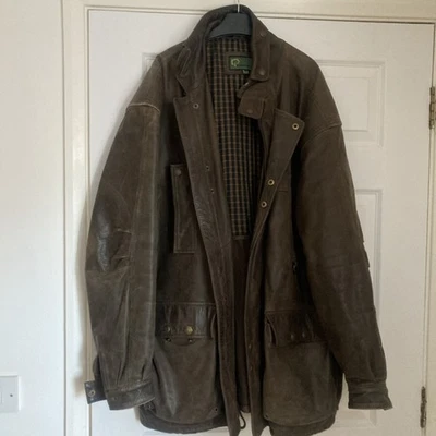HIDE PARK ! SIZE 2xl 100% LEATHER JACKET ! BROWN ! POCKETS ! LINED ! USED - Image 1 of 4