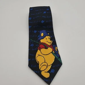 Vintage Winnie the Pooh Tie Disney Wish'n I Was Fish'n Men's Novelty Tie - Picture 1 of 5
