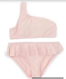 GB Girls One Shoulder Two-Piece Swimsuit With Ruffles - NWT - Size 10 - Picture 1 of 1