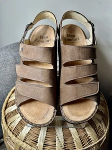 Waldi Finn Comfort Shoes Mens US 10 EU 44 Brown Leather Sandals Removable Insole - Bild 1 von 11
