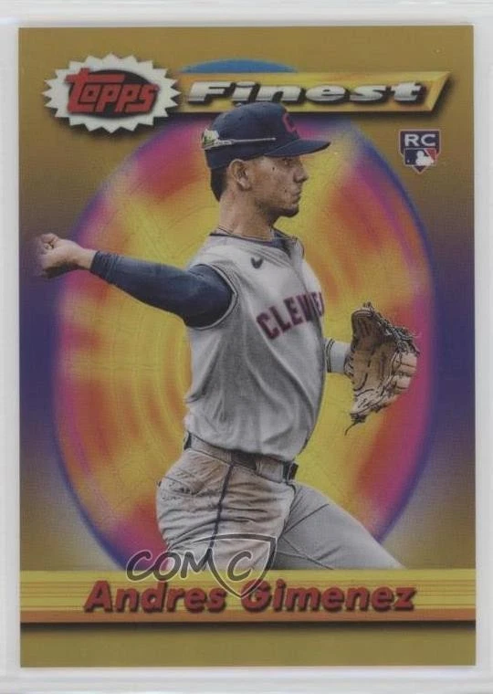 2021 Topps Finest Flashbacks Gold Refractor /50 Andres Gimenez #85 Rookie RC - Image 1 of 2