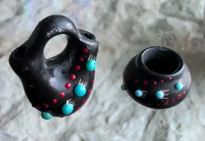 娃娃屋微型西南美洲原住民签名陶器婚礼1:12  — 第 1/4 张图片