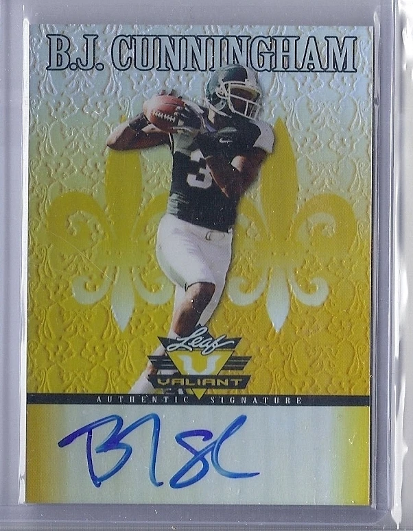 2013 Leaf Valiant Draft YELLOW AUTO B J Cunningham RC #d 7/10 - Image 1 of 1
